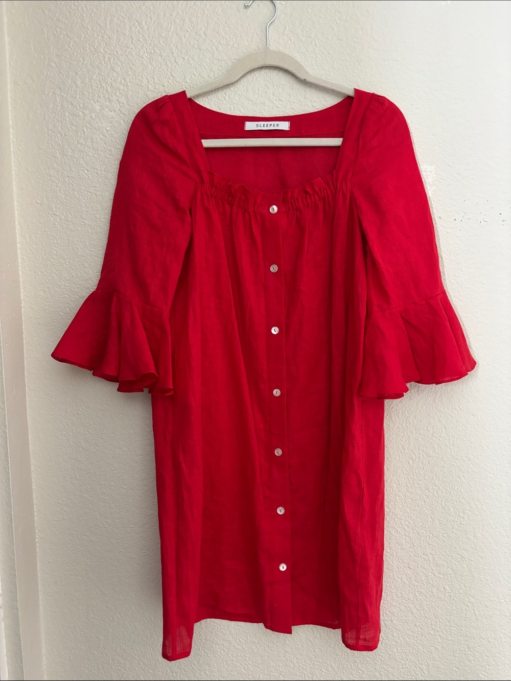 Sleeper Jane linen mini dress